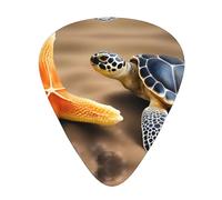 Guitar plectrums 12-piece set Comfortable in the hand with smooth edges Three thicknesses to match Sea Turtle Starfish Picture