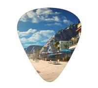 Guitar plectrums 12-piece set Comfortable in the hand with smooth edges Three thicknesses to match Sunny Beach, California Pattern