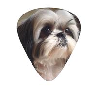 Guitar plectrums 12-piece set Comfortable in the hand with smooth edges Three thicknesses to match Shih Tzu Dog Picture