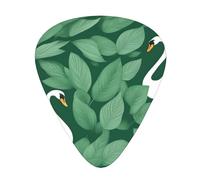 Guitar plectrums 12-piece set Comfortable in the hand with smooth edges Three thicknesses to match swan green leaves Prints
