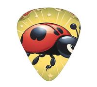 Guitar plectrums 12-piece set Comfortable in the hand with smooth edges Three thicknesses to match Seven Star Ladybird Prints