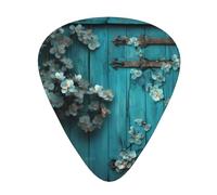 Guitar plectrums 12-piece set Comfortable in the hand with smooth edges Three thicknesses to match Teal Barn Door Floral Prints