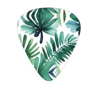 Guitar plectrums 12-piece set Comfortable in the hand with smooth edges Three thicknesses to match Tropical Palm Tree Leaves Watercolor Picture