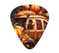 Guitar plectrums 12-piece set Comfortable in the hand with smooth edges Three thicknesses to match Thanksgiving Turkey on Pumpkin Car Prints
