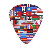 Guitar plectrums 12-piece set Comfortable in the hand with smooth edges Three thicknesses to match Various flags Picture