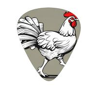 Guitar plectrums 12-piece set Comfortable in the hand with smooth edges Three thicknesses to match Walking Chicken Pattern