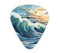 Guitar plectrums 12-piece set Comfortable in the hand with smooth edges Three thicknesses to match Wave Sailboat Seagull Picture