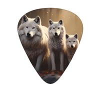 Guitar plectrums 12-piece set Comfortable in the hand with smooth edges Three thicknesses to match wolves family Prints