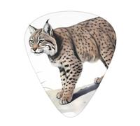 Guitar plectrums 12-piece set Comfortable in the hand with smooth edges Three thicknesses to match Wild bobcat Pattern