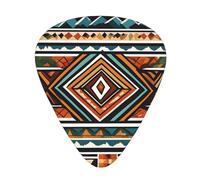 Guitar plectrums 12 pieces set Comfortable in the hand with smooth edges Three thicknesses to match Ethnic Geometric Pattern Picture
