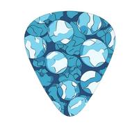 Guitar plectrums 12 pieces set Comfortable in the hand with smooth edges Three thicknesses to match blue volleyball Printing