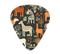 Guitar plectrums 12 pieces set Comfortable in the hand with smooth edges Three thicknesses to match animal safari Printing