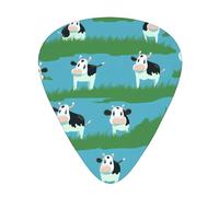 Guitar plectrums 12 pieces set Comfortable in the hand with smooth edges Three thicknesses to match wallpaper desktop cow Printing