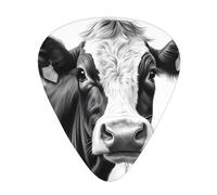 Guitar plectrums 12 pieces set Comfortable in the hand with smooth edges Three thicknesses to match black and white cow Printing