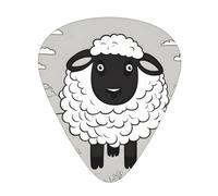 Guitar plectrums 12 pieces set Comfortable in the hand with smooth edges Three thicknesses to match Cartoon Black White Sheep Prints