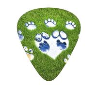 Guitar plectrums 12 pieces set Comfortable in the hand with smooth edges Three thicknesses to match Paw Prints Picture