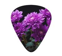 Guitar plectrums 12 pieces set Comfortable in the hand with smooth edges Three thicknesses to match Wild ChrysanthemumJuHua Purple Picture
