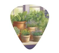 Guitar plectrums 12 pieces set Comfortable in the hand with smooth edges Three thicknesses to match Springtime Herb Gard Picture