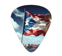 Guitar plectrums 12 pieces set Comfortable in the hand with smooth edges Three thicknesses to match puerto rico wallpaper flag Picture