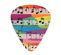 Guitar plectrums 12 pieces set Comfortable in the hand with smooth edges Three thicknesses to match Colorful Music Notes Picture