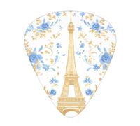 Guitar plectrums 12 pieces set Comfortable in the hand with smooth edges Three thicknesses to match romantic paris eiffel tower Printing