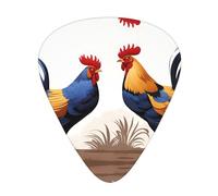 Guitar plectrums 12 pieces set Comfortable in the hand with smooth edges Three thicknesses to match French Roosters Prints