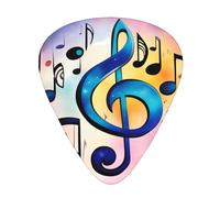 Guitar plectrums 12 pieces set Comfortable in the hand with smooth edges Three thicknesses to match Colorful Galaxy Music Note Pattern