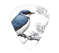 Guitar plectrums 12 pieces set Comfortable in the hand with smooth edges Three thicknesses to match Birds Picture