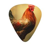 Guitar plectrums 12 pieces set Comfortable in the hand with smooth edges Three thicknesses to match Shine Rooster Prints