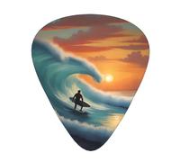 Guitar plectrums 12 pieces set Comfortable in the hand with smooth edges Three thicknesses to match Sunset Sea Surfing Seascape Prints