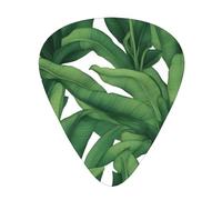 Guitar plectrums 12 pieces set Comfortable in the hand with smooth edges Three thicknesses to match Banana Leaf Green Pattern