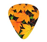 Guitar plectrums 12 pieces set Comfortable in the hand with smooth edges Three thicknesses to match Woodland Orange Leaves Pattern