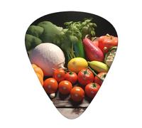 Guitar plectrums 12 pieces set Comfortable in the hand with smooth edges Three thicknesses to match Vegetable Fruit Picture