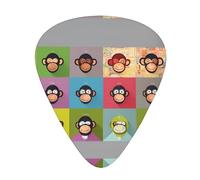 Guitar plectrums 12 pieces set Comfortable in the hand with smooth edges Three thicknesses to match Cute Monkey Picture