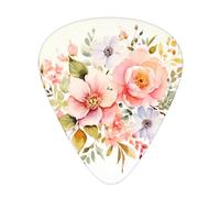 Guitar plectrums 12 pieces set Comfortable in the hand with smooth edges Three thicknesses to match Watercolor Flower Picture