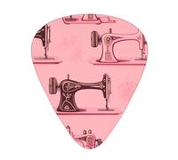 Guitar plectrums 12 pieces set Comfortable in the hand with smooth edges Three thicknesses to match vintage pink sewing machine Printing