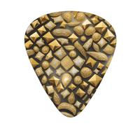 Guitar plectrums 12 pieces set Comfortable in the hand with smooth edges Three thicknesses to match Gold Bling Pattern