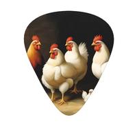 Guitar plectrums 12 pieces set Comfortable in the hand with smooth edges Three thicknesses to match A Brood of Chickens Picture