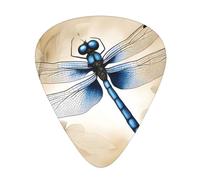 Guitar plectrums 12 pieces set Comfortable in the hand with smooth edges Three thicknesses to match Art Blue Dragonfly Prints