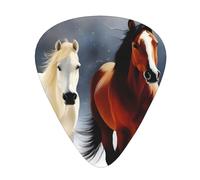Guitar plectrums 12 pieces set Comfortable in the hand with smooth edges Three thicknesses to match horses in the snow Picture