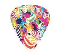 Guitar plectrums 12 pieces set Comfortable in the hand with smooth edges Three thicknesses to match colorful rainbow zebra Printing