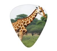 Guitar plectrums 12 pieces set Comfortable in the hand with smooth edges Three thicknesses to match Mother and child giraffe Picture