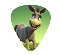 Guitar plectrums 12 pieces set Comfortable in the hand with smooth edges Three thicknesses to match Cute little donkey Picture
