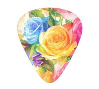 Guitar plectrums 12 pieces set Comfortable in the hand with smooth edges Three thicknesses to match rainbow rose Printing