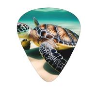 Guitar plectrums 12 pieces set Comfortable in the hand with smooth edges Three thicknesses to match Sea Turtle Picture