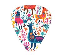 Guitar plectrums 12 pieces set Comfortable in the hand with smooth edges Three thicknesses to match mexican otomi animals Printing