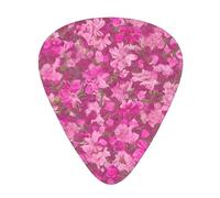 Guitar plectrums 12 pieces set Comfortable in the hand with smooth edges Three thicknesses to match Flowers Texture pink Picture