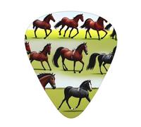 Guitar plectrums 12 pieces set Comfortable in the hand with smooth edges Three thicknesses to match Various Kinds of Horses Prints