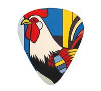 Guitar plectrums 12 pieces set Comfortable in the hand with smooth edges Three thicknesses to match Middle Ages Modern Art Chicken Printing