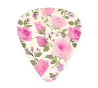 Guitar plectrums 12 pieces set Comfortable in the hand with smooth edges Three thicknesses to match pink roses Printing